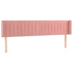 vidaXL Tăblie de pat cu aripioare roz 203x16x78/88 cm catifea