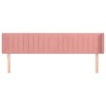 vidaXL Tăblie de pat cu aripioare roz 203x16x78/88 cm catifea