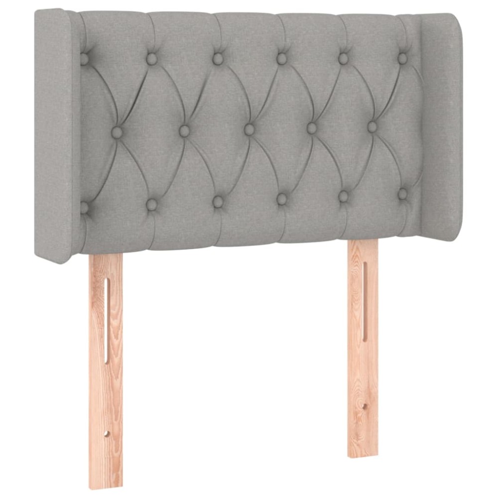 vidaXL Tăblie de pat cu aripioare gri deschis 83x16x78/88 cm textil