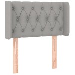 vidaXL Tăblie de pat cu aripioare gri deschis 83x16x78/88 cm textil