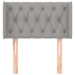vidaXL Tăblie de pat cu aripioare gri deschis 83x16x78/88 cm textil