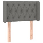 vidaXL Tăblie de pat cu aripioare gri închis 83x16x78/88 cm textil vidaXL Tăblie de pat cu aripioare gri închis 83x16x78/88 cm textil