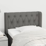 vidaXL Tăblie de pat cu aripioare gri închis 83x16x78/88 cm textil vidaXL Tăblie de pat cu aripioare gri închis 83x16x78/88 cm textil