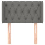 vidaXL Tăblie de pat cu aripioare gri închis 83x16x78/88 cm textil vidaXL Tăblie de pat cu aripioare gri închis 83x16x78/88 cm textil