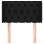 vidaXL Tăblie de pat cu aripioare negru 83x16x78/88 cm textil
