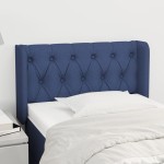 vidaXL Tăblie de pat cu aripioare albastru 83x16x78/88 cm textil vidaXL Tăblie de pat cu aripioare albastru 83x16x78/88 cm textil