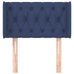 vidaXL Tăblie de pat cu aripioare albastru 83x16x78/88 cm textil vidaXL Tăblie de pat cu aripioare albastru 83x16x78/88 cm textil