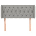 vidaXL Tăblie de pat cu aripioare gri deschis 93x16x78/88 cm textil
