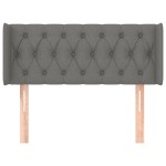 vidaXL Tăblie de pat cu aripioare gri închis 93x16x78/88 cm textil