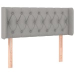 vidaXL Tăblie de pat cu aripioare gri deschis 103x16x78/88 cm textil