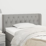 vidaXL Tăblie de pat cu aripioare gri deschis 103x16x78/88 cm textil