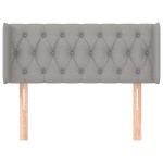 vidaXL Tăblie de pat cu aripioare gri deschis 103x16x78/88 cm textil