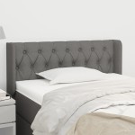 vidaXL Tăblie de pat cu aripioare gri închis 103x16x78/88 cm textil