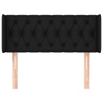 vidaXL Tăblie de pat cu aripioare negru 103x16x78/88 cm textil