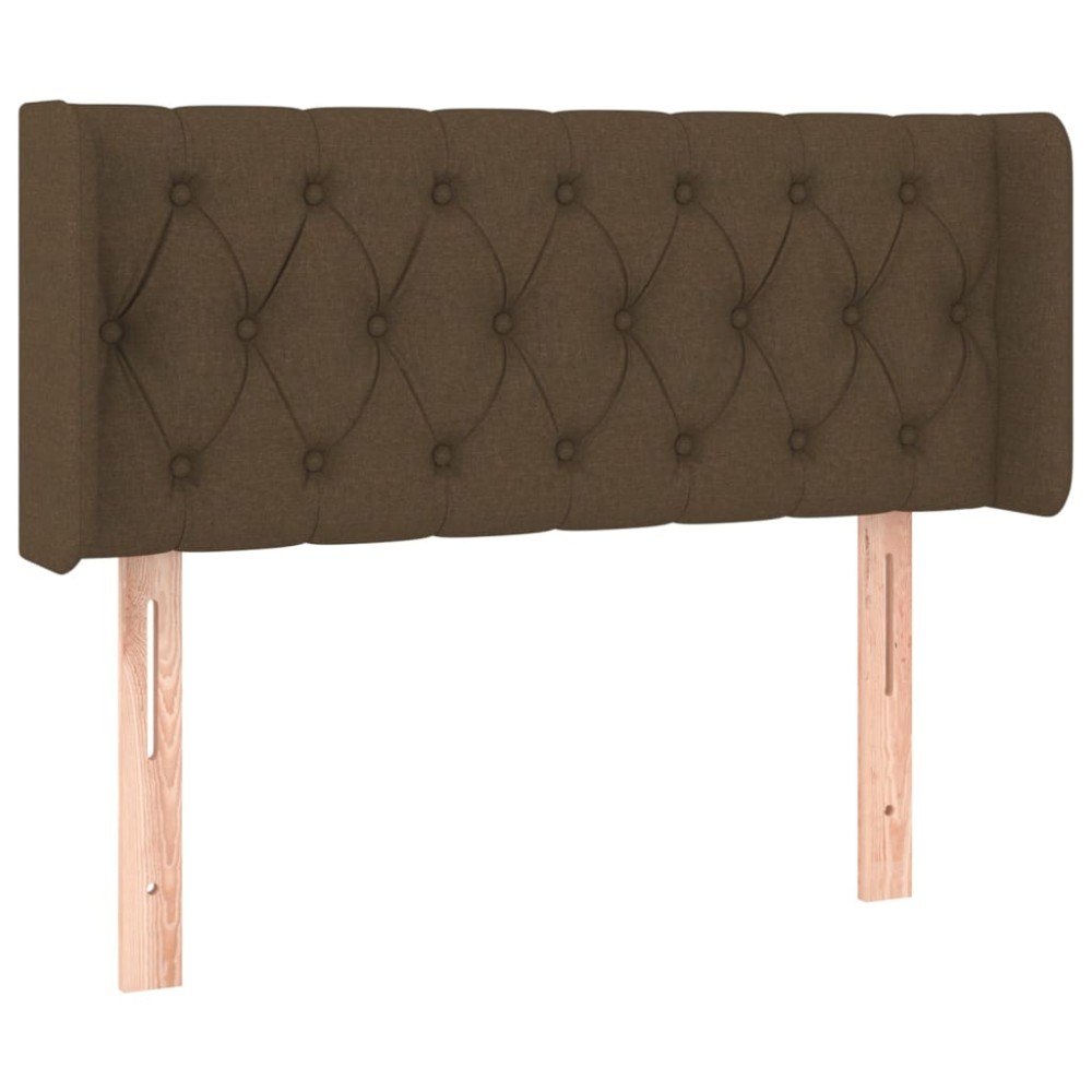 vidaXL Tăblie de pat cu aripioare maro închis 103x16x78/88 cm textil