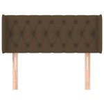 vidaXL Tăblie de pat cu aripioare maro închis 103x16x78/88 cm textil