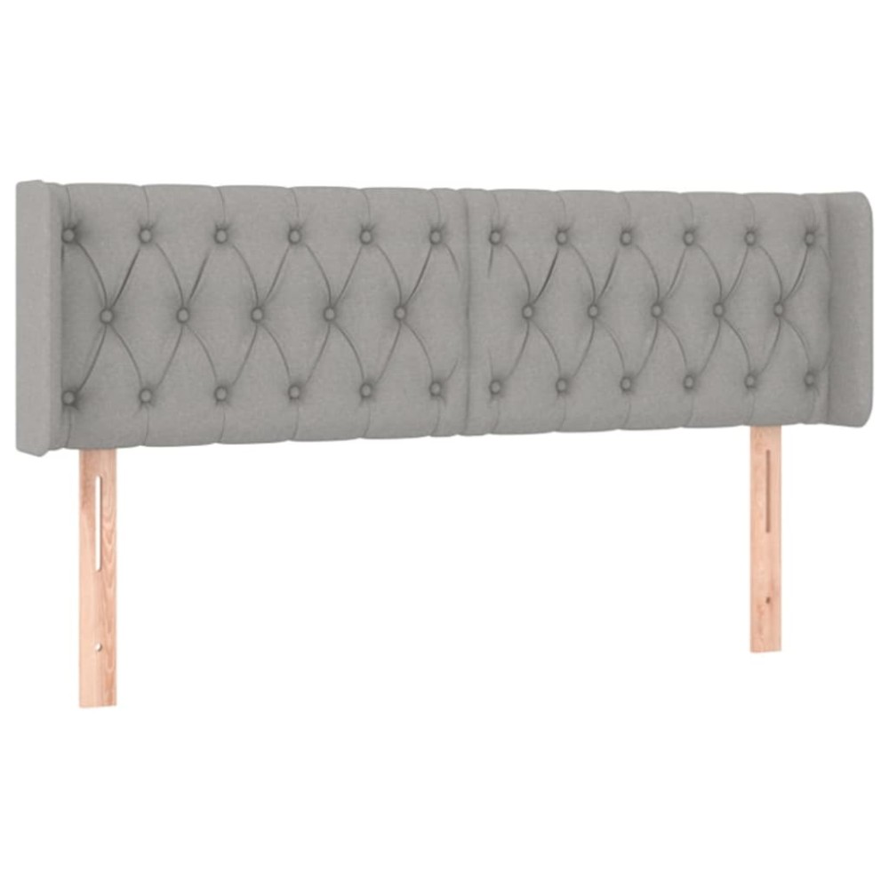 vidaXL Tăblie de pat cu aripioare gri deschis 147x16x78/88 cm textil