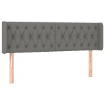 vidaXL Tăblie de pat cu aripioare gri închis 147x16x78/88 cm textil