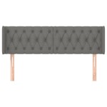 vidaXL Tăblie de pat cu aripioare gri închis 147x16x78/88 cm textil