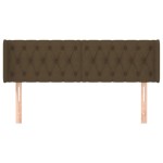 vidaXL Tăblie de pat cu aripioare maro închis 147x16x78/88 cm textil