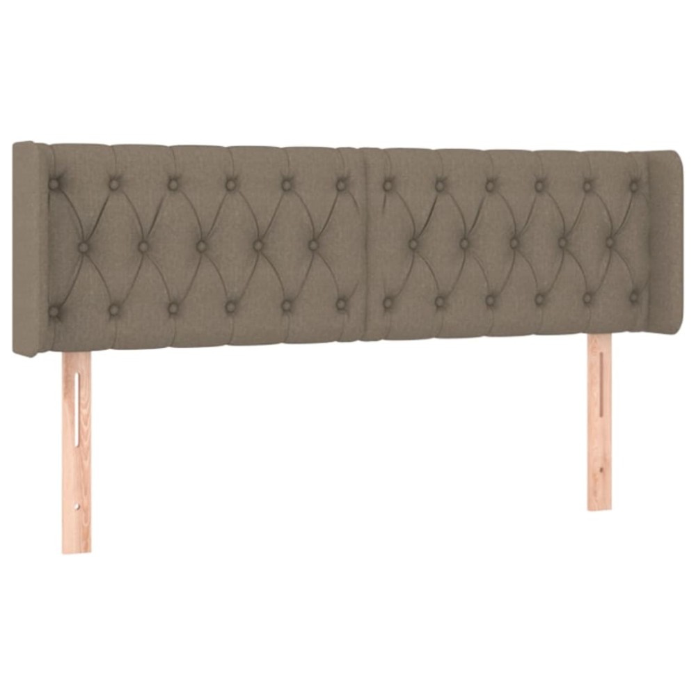 vidaXL Tăblie de pat cu aripioare gri taupe 147x16x78/88 cm textil