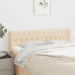 vidaXL Tăblie de pat cu aripioare crem 147x16x78/88 cm textil vidaXL Tăblie de pat cu aripioare crem 147x16x78/88 cm textil