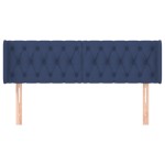 vidaXL Tăblie de pat cu aripioare, albastru, 147x16x78/88 cm textil