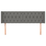 vidaXL Tăblie de pat cu aripioare gri închis 163x16x78/88 cm textil vidaXL Tăblie de pat cu aripioare gri închis 163x16x78/88 cm textil