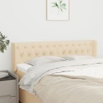 vidaXL Tăblie de pat cu aripioare crem 163x16x78/88 cm textil vidaXL Tăblie de pat cu aripioare crem 163x16x78/88 cm textil