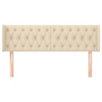 vidaXL Tăblie de pat cu aripioare crem 163x16x78/88 cm textil vidaXL Tăblie de pat cu aripioare crem 163x16x78/88 cm textil