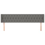 vidaXL Tăblie de pat cu aripioare gri închis 183x16x78/88 cm textil vidaXL Tăblie de pat cu aripioare gri închis 183x16x78/88 cm textil