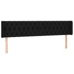 vidaXL Tăblie de pat cu aripioare negru 183x16x78/88 cm textil