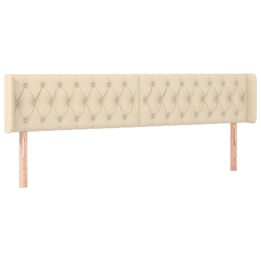 vidaXL Tăblie de pat cu aripioare, crem, 183x16x78/88 cm textil