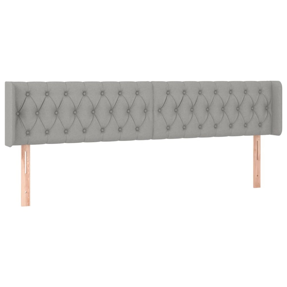vidaXL Tăblie de pat cu aripioare gri deschis 203x16x78/88 cm textil