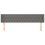 vidaXL Tăblie de pat cu aripioare gri închis 203x16x78/88 cm textil