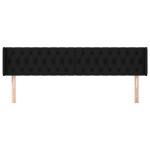 vidaXL Tăblie de pat cu aripioare negru 203x16x78/88 cm textil