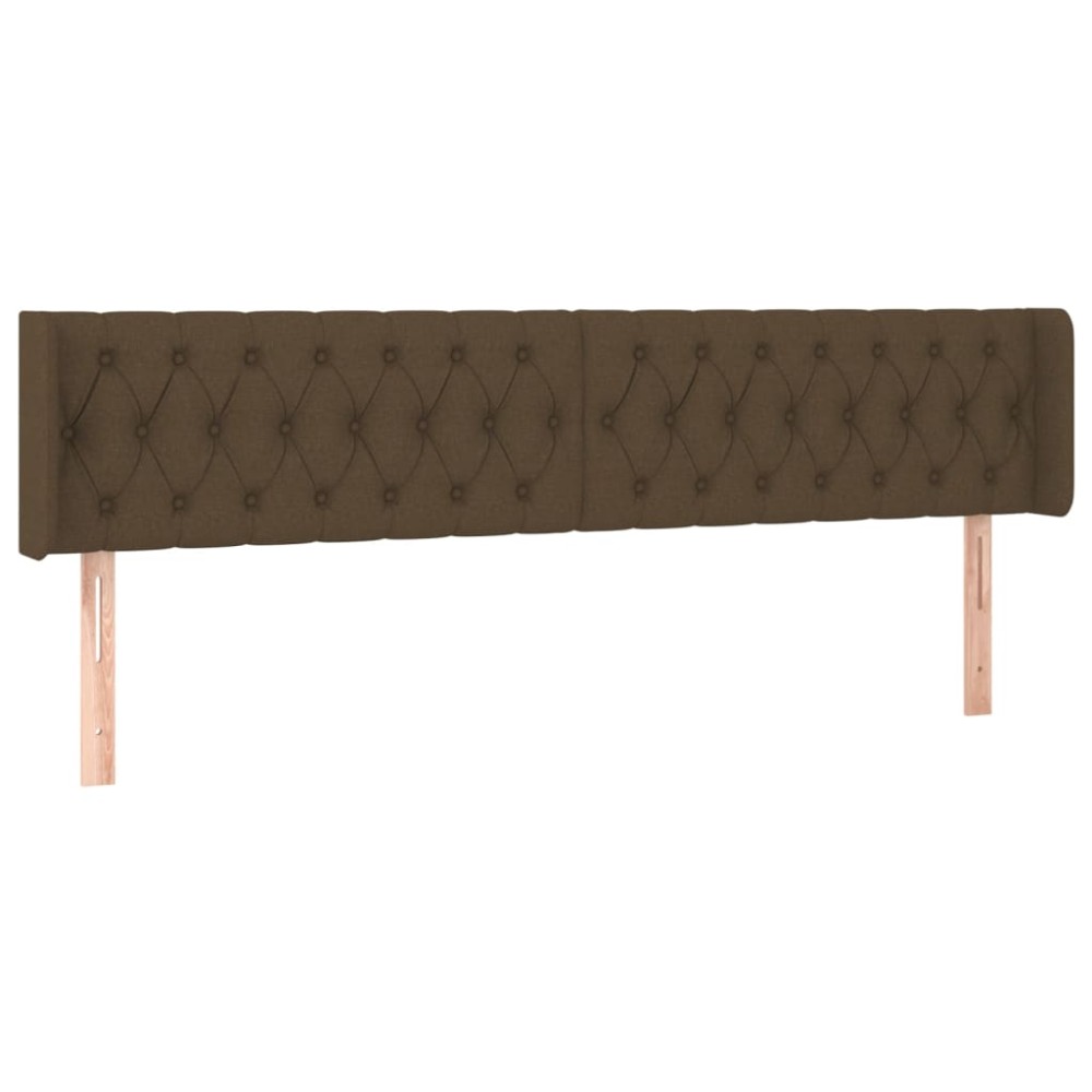 vidaXL Tăblie de pat cu aripioare maro închis 203x16x78/88 cm textil