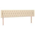 vidaXL Tăblie de pat cu aripioare, crem, 203x16x78/88 cm textil