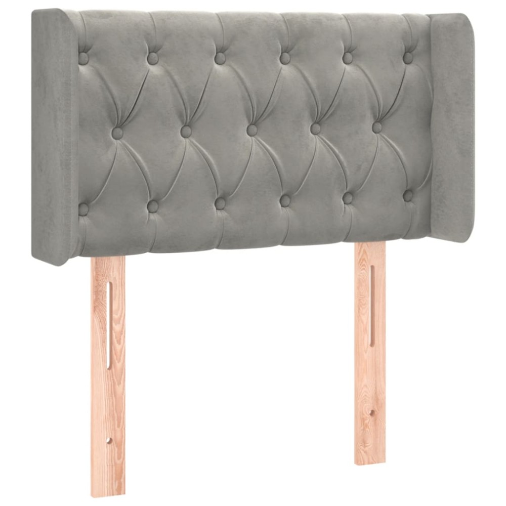 vidaXL Tăblie de pat cu aripioare gri deschis 83x16x78/88 cm catifea