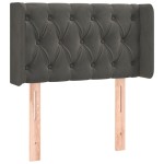 vidaXL Tăblie de pat cu aripioare gri închis 83x16x78/88 cm catifea