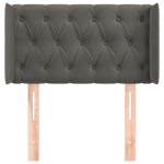 vidaXL Tăblie de pat cu aripioare gri închis 83x16x78/88 cm catifea