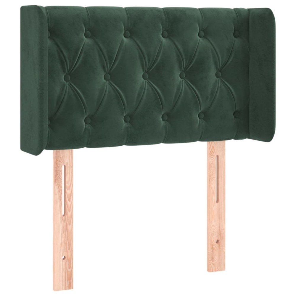 vidaXL Tăblie pat cu aripioare verde închis 83x16x78/88 cm catifea