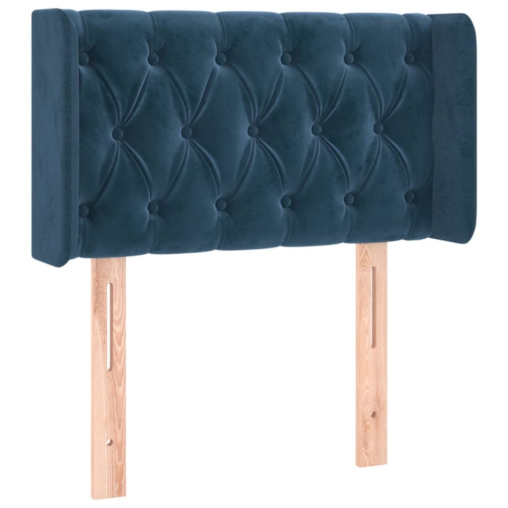 vidaXL Tăblie pat cu aripioare albastru închis 83x16x78/88 cm catifea