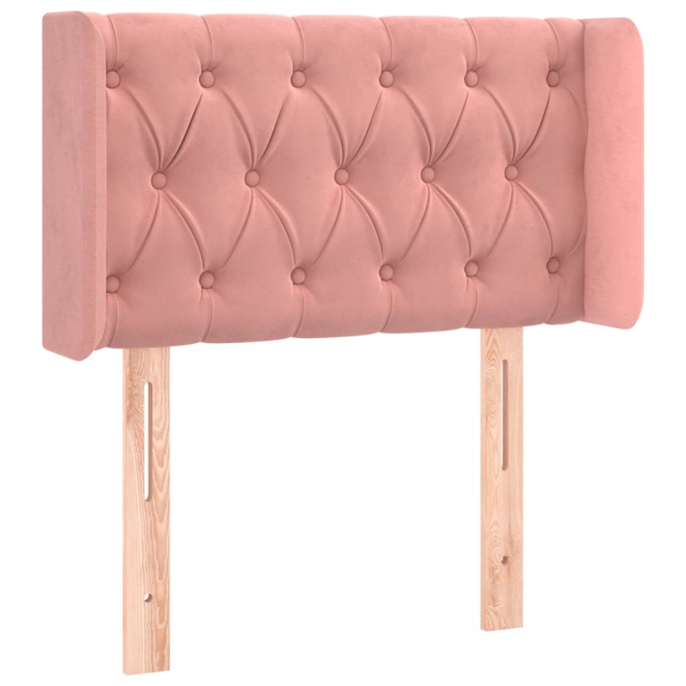 vidaXL Tăblie de pat cu aripioare roz 83x16x78/88 cm catifea