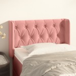 vidaXL Tăblie de pat cu aripioare roz 83x16x78/88 cm catifea
