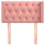vidaXL Tăblie de pat cu aripioare roz 83x16x78/88 cm catifea
