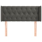 vidaXL Tăblie de pat cu aripioare gri închis 93x16x78/88 cm catifea