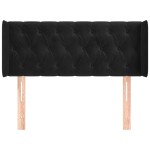 vidaXL Tăblie de pat cu aripioare negru 93x16x78/88 cm catifea