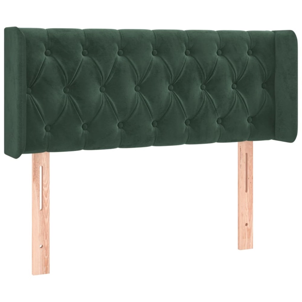 vidaXL Tăblie pat cu aripioare verde închis 93x16x78/88 cm catifea