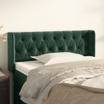 vidaXL Tăblie pat cu aripioare verde închis 93x16x78/88 cm catifea vidaXL Tăblie pat cu aripioare verde închis 93x16x78/88 cm catifea
